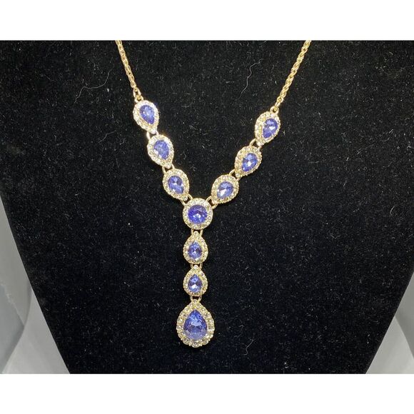 Charter Club Crystal & Stone Lariat Necklace, 17" + 2" extender MSRP $39 CP816 - Picture 2 of 4